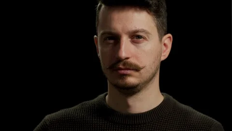 The serious face of a man Stock Footage 99746348