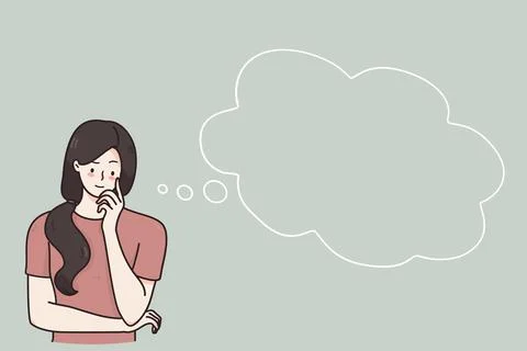 Serious facial expression, memory, thinking concept 스톡 일러스트