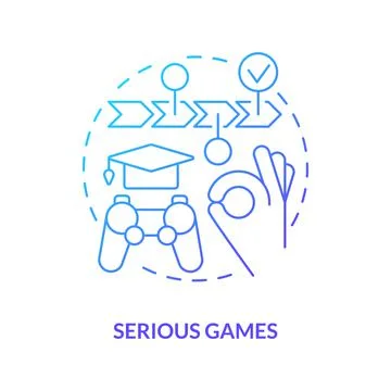 Serious games blue gradient concept icon Stock Illustration