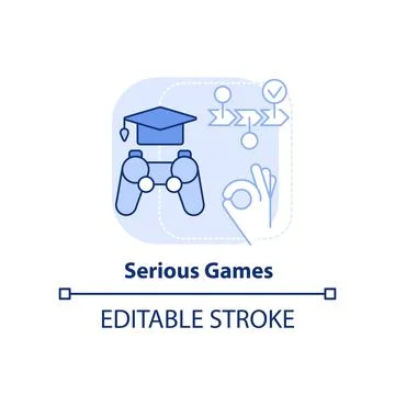 Serious games light blue concept icon Stock Illustration