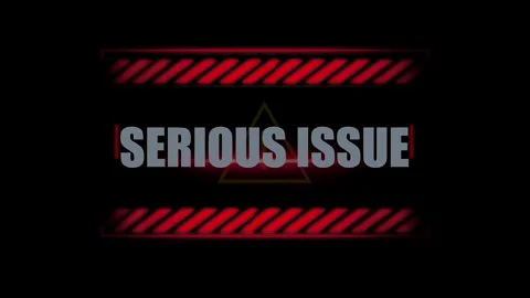 Serious issue warning label animation with hazard stripes with warning graphic Stock Footage 345568056