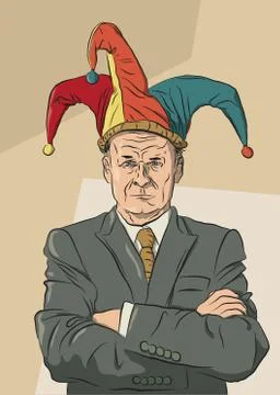 Serious jester Stock Illustration