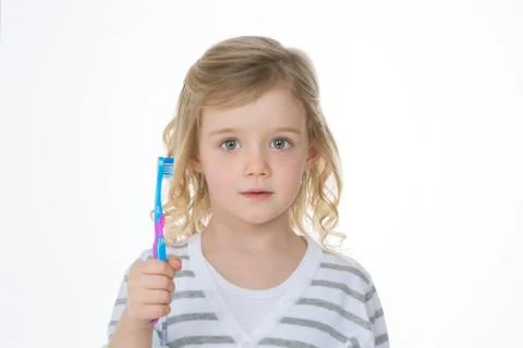 Serious kid with puzzled expression Foto stock