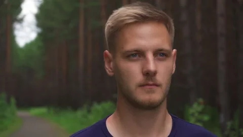 The serious look of a man. Stock Footage 220343821