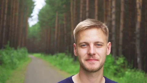 The serious look of a man. Stock Footage 221398031