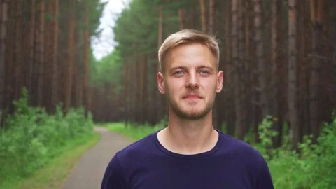 The serious look of a man. Stock Footage 221398248