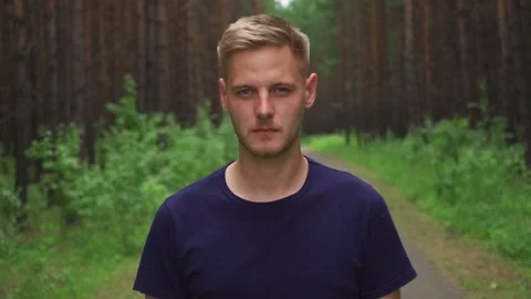 The serious look of a man. Stock Footage 221398462