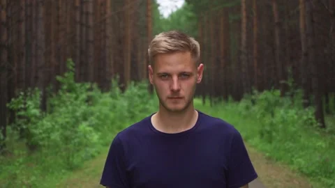 The serious look of a man. Stock Footage 221398640