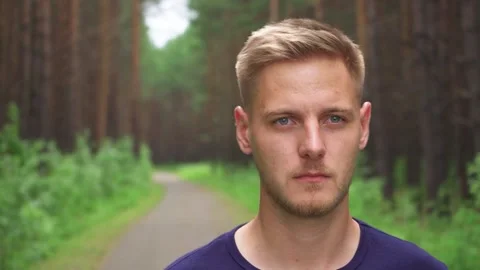 The serious look of a man. Stock Footage 221399306