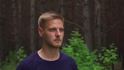 The serious look of a man. Stock Footage 221399430