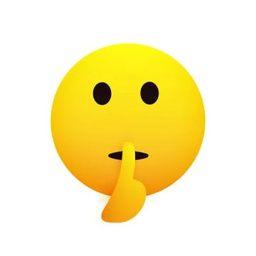 Serious Looking Emoji Face Gestures, Showing Warning, Stay Quiet, Make Sile.. Illustrazione stock