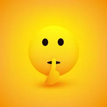 Serious Looking  Shushing Face Showing Make Silence Sign - Emoticon  with O.. Stock Illustration