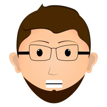 Serious man avatar Stock Illustration