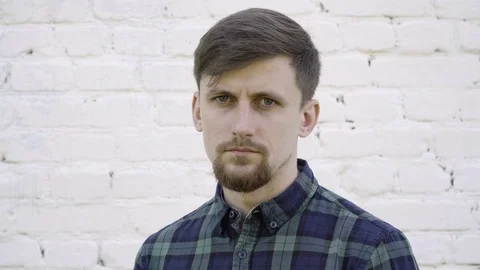 Serious man with a beard Stock Footage 76202215