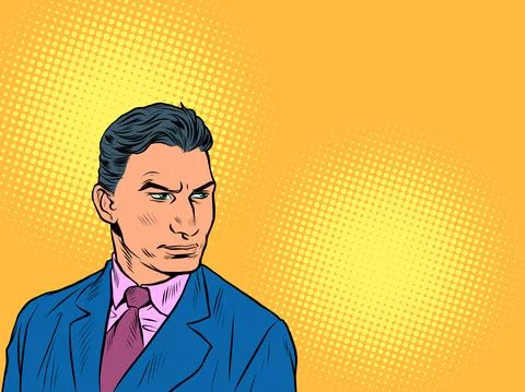 A serious man is a businessman, a solid leader, a manager in a suit イラスト素材