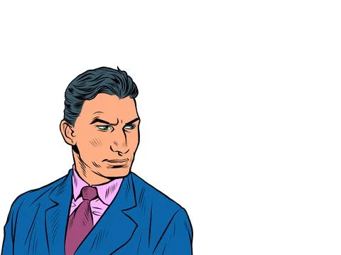 A serious man is a businessman, a solid leader, a manager in a suit Stockillustratie