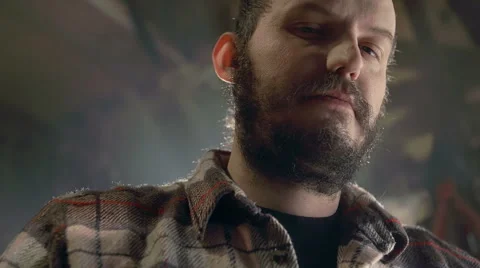 Serious man looking down Stock Footage 47791385