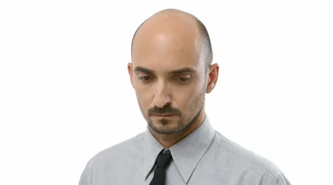 Serious man, white background Stock Footage 42214415