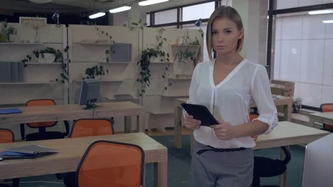Serious manager posing at work Stock Footage 83371269