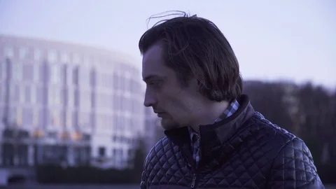 Serious man's face Stock Footage 73919347