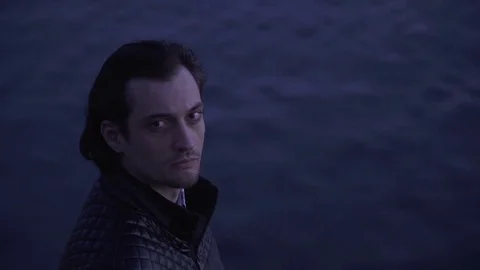 Serious man's face Stock Footage 73919703