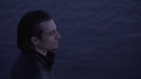 Serious man's face Stock Footage 73919951