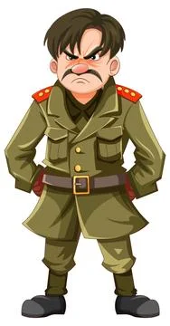 Serious Military Officer with Grumpy Expression イラスト素材