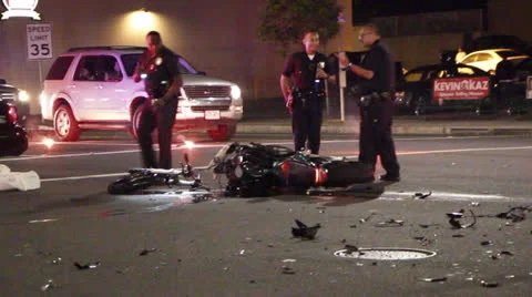 Serious Motorcycle Accident Video stock 25425705