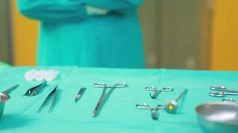 Serious nurse with arms crossed Stock Footage