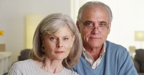Serious portrait of mature couple Stock Footage