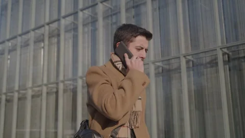 Serious Professional Man Talks On Cellphone Stock-Footage 270335705