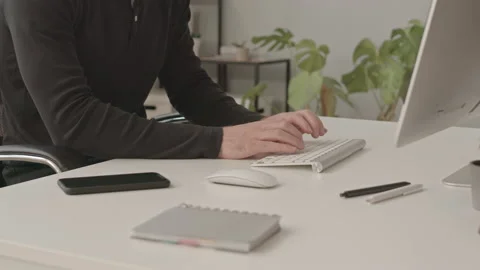 Serious Programmer Working on Computer Stock Footage 165718125