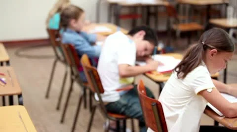 Serious pupils working Stock-Footage 10844143