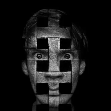 Serious stare Stock Illustration