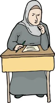 Serious Student Thinking イラスト素材
