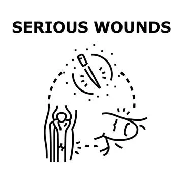 Serious wounds concept icon vector illustration Stock Illustration
