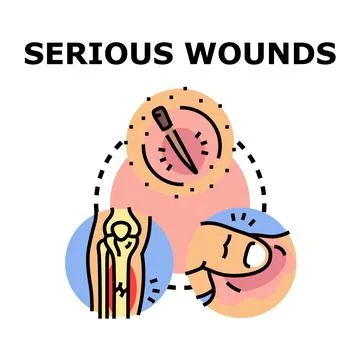 Serious wounds concept icon vector illustration Stock Illustration