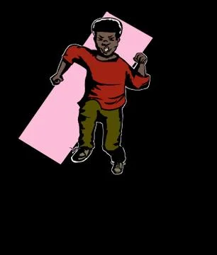 Serious Young Runner Stock Illustration
