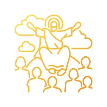 Sermon on mount gradient linear vector icon Stock Illustration