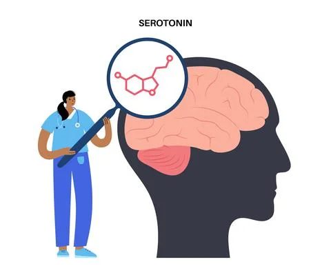 Serotonin formula icon 스톡 일러스트