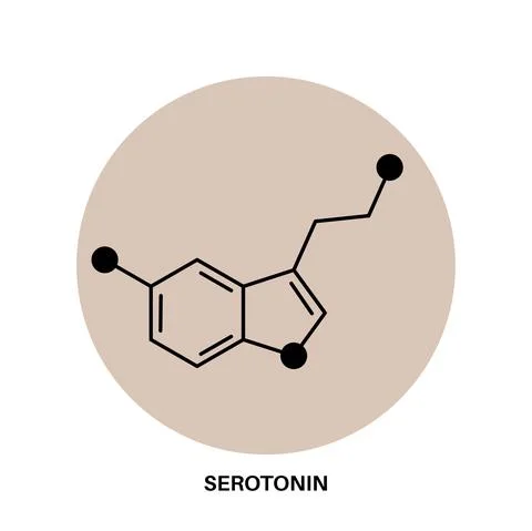 Serotonin formula icon 스톡 일러스트