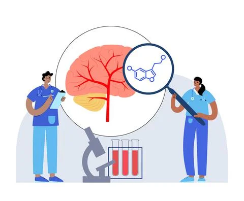 Serotonin formula icon 스톡 일러스트