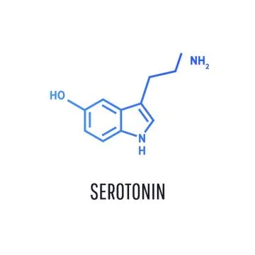 Serotonin hormone structural chemical formula Stock Illustration