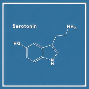 Serotonin Hormone Structural chemical formula Stock Illustration