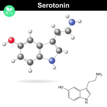 Serotonin molecular structure Stock Illustration