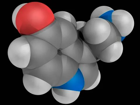 Serotonin molecule Stock Illustration