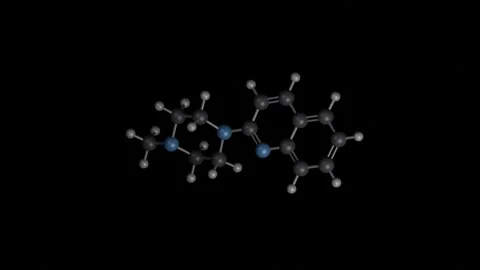 Serotonin molecule rotating 3D model, 4K scientific visualization loop Vídeos de archivo 344702057