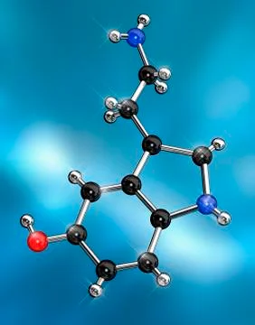 Serotonin neurotransmitter molecule Stock Illustration