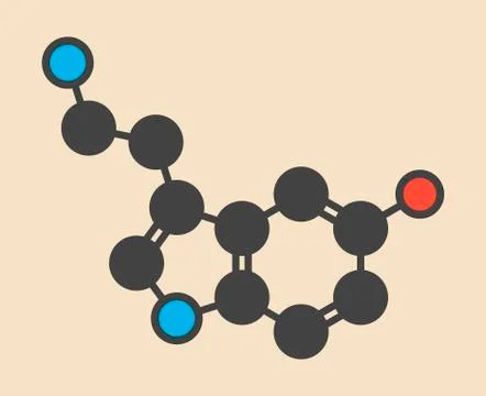 Serotonin neurotransmitter molecule Stock Illustration