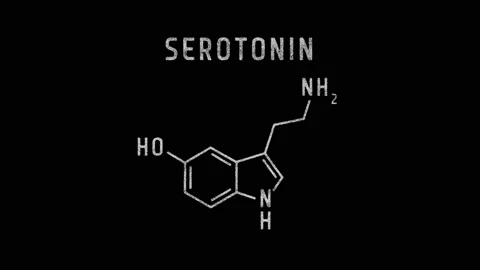 Serotonin or Hydroxytryptamine Molecular Structure Symbol Sketch or Drawing Video stock 153800408